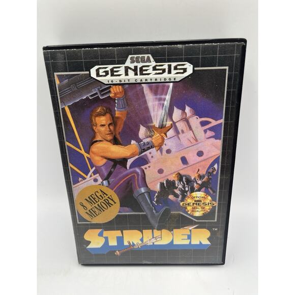 Strider Video Game SEGA Genesis Tested Working CIB W/manual 1990 - Picture 1 of 8